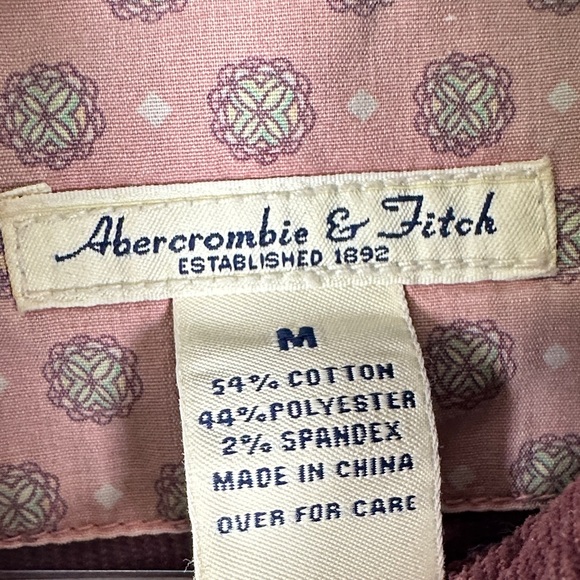 Abercrombie & Fitch Y2K Maroon Slim Fit Utility Jacket Moto Style Size M - Picture 2 of 9